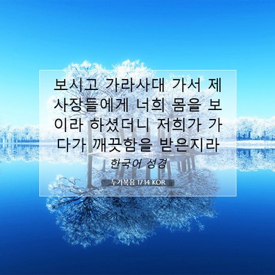 Picture 07 - 누가복음 17:14 KOR - 보시고 가라사대 가서 제사장들에게 - Bible Verse Picture