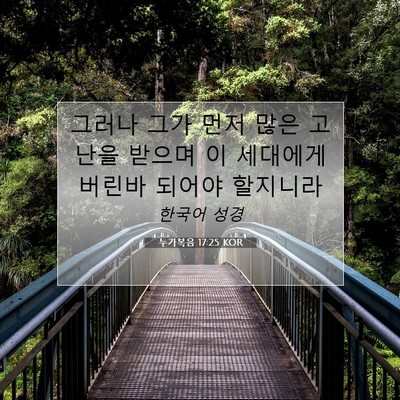 Picture 07 - 누가복음 17:25 KOR - 그러나 그가 먼저 많은 고난을 - Bible Verse Picture