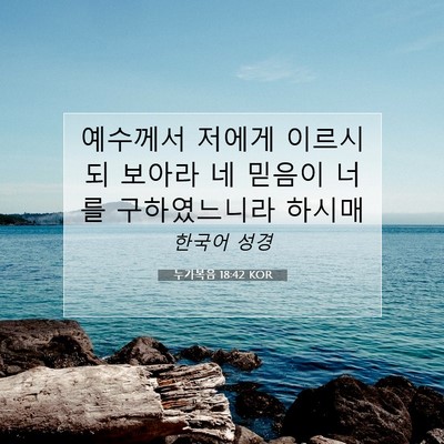 Picture 07 - 누가복음 18:42 KOR - 예수께서 저에게 이르시되 보아라 네 - Bible Verse Picture