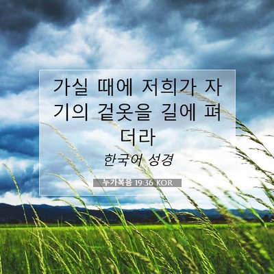 Picture 07 - 누가복음 19:36 KOR - 가실 때에 저희가 자기의 겉옷을 - Bible Verse Picture