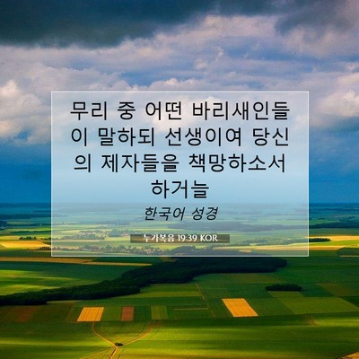 Picture 07 - 누가복음 19:39 KOR - 무리 중 어떤 바리새인들이 말하되 - Bible Verse Picture