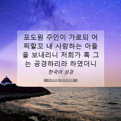 Picture 07 - 누가복음 20:13 KOR - 포도원 주인이 가로되 어찌할꼬 내 - Bible Verse Picture