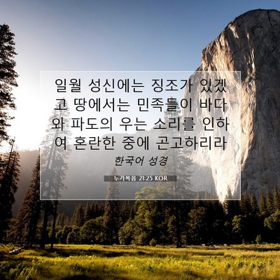 Picture 07 - 누가복음 21:25 KOR - 일월 성신에는 징조가 있겠고 - Bible Verse Picture