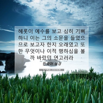 Picture 07 - 누가복음 23:8 KOR - 헤롯이 예수를 보고 심히 기뻐하니 - Bible Verse Picture