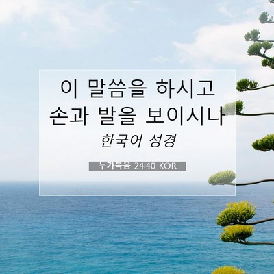 Picture 07 - 누가복음 24:40 KOR - 이 말씀을 하시고 손과 발을 - Bible Verse Picture