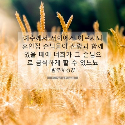 Picture 07 - 누가복음 5:34 KOR - 예수께서 저희에게 이르시되 혼인집 - Bible Verse Picture