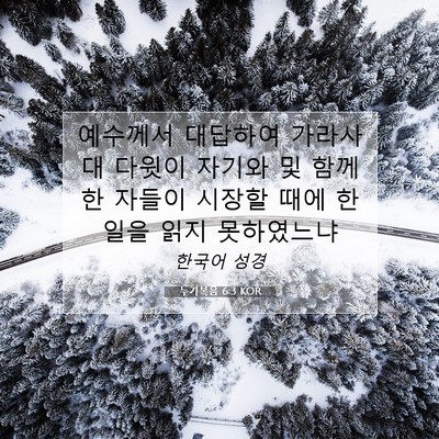 Picture 07 - 누가복음 6:3 KOR - 예수께서 대답하여 가라사대 다윗이 - Bible Verse Picture