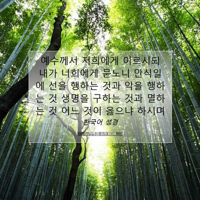 Picture 07 - 누가복음 6:9 KOR - 예수께서 저희에게 이르시되 내가 - Bible Verse Picture