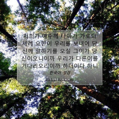 Picture 07 - 누가복음 7:20 KOR - 저희가 예수께 나아가 가로되 세례 - Bible Verse Picture