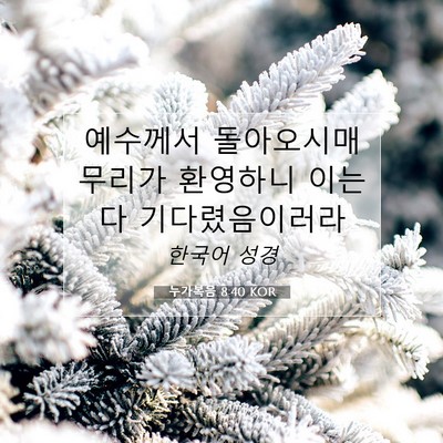 Picture 07 - 누가복음 8:40 KOR - 예수께서 돌아오시매 무리가 - Bible Verse Picture