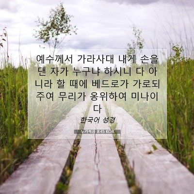 Picture 07 - 누가복음 8:45 KOR - 예수께서 가라사대 내게 손을 댄 - Bible Verse Picture