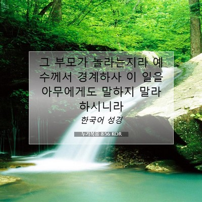 Picture 07 - 누가복음 8:56 KOR - 그 부모가 놀라는지라 예수께서 - Bible Verse Picture