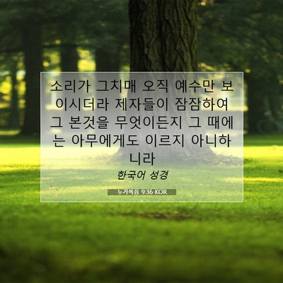 Picture 07 - 누가복음 9:36 KOR - 소리가 그치매 오직 예수만 - Bible Verse Picture