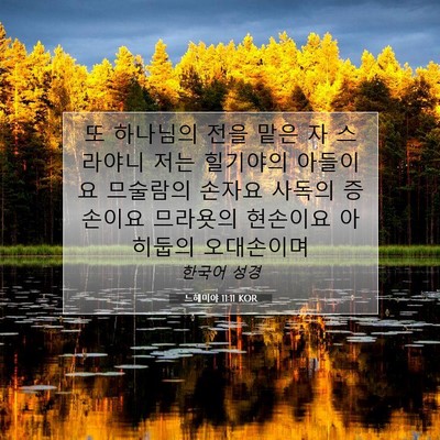 Picture 07 - 느헤미야 11:11 KOR - 또 하나님의 전을 맡은 자 스라야니 - Bible Verse Picture