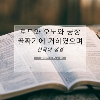 Picture 07 - 느헤미야 11:35 KOR - 로드와 오노와 공장 골짜기에 - Bible Verse Picture