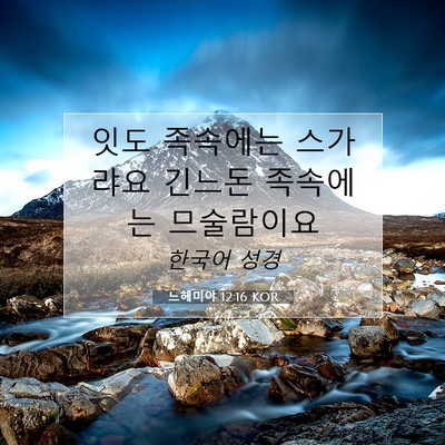Picture 07 - 느헤미야 12:16 KOR - 잇도 족속에는 스가랴요 긴느돈 - Bible Verse Picture