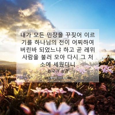 Picture 07 - 느헤미야 13:11 KOR - 내가 모든 민장을 꾸짖어 이르기를 - Bible Verse Picture