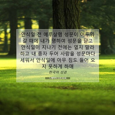 Picture 07 - 느헤미야 13:19 KOR - 안식일 전 예루살렘 성문이 어두워 - Bible Verse Picture