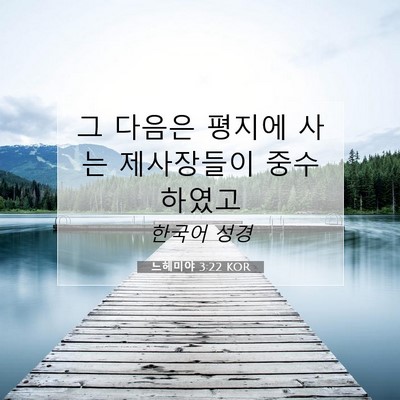 Picture 07 - 느헤미야 3:22 KOR - 그 다음은 평지에 사는 제사장들이 - Bible Verse Picture