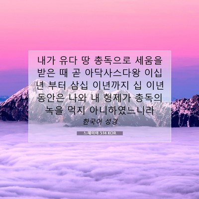 Picture 07 - 느헤미야 5:14 KOR - 내가 유다 땅 총독으로 세움을 받은 - Bible Verse Picture