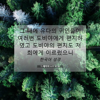Picture 07 - 느헤미야 6:17 KOR - 그 때에 유다의 귀인들이 여러번 - Bible Verse Picture