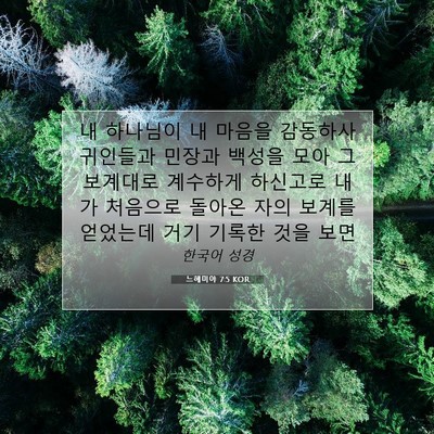 Picture 07 - 느헤미야 7:5 KOR - 내 하나님이 내 마음을 감동하사 - Bible Verse Picture