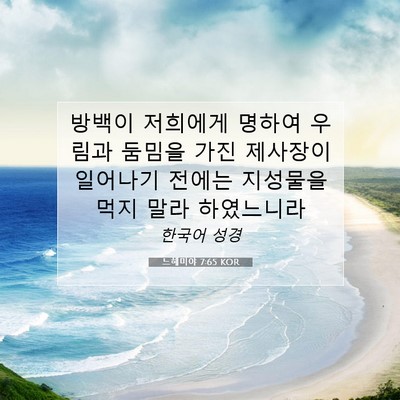 Picture 07 - 느헤미야 7:65 KOR - 방백이 저희에게 명하여 우림과 - Bible Verse Picture