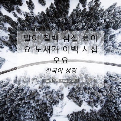 Picture 07 - 느헤미야 7:68 KOR - 말이 칠백 삼십 륙이요 노새가 이백 - Bible Verse Picture