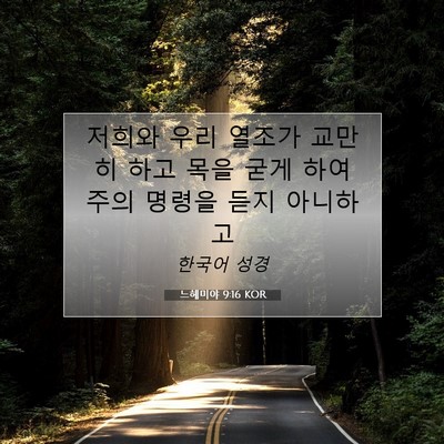 Picture 07 - 느헤미야 9:16 KOR - 저희와 우리 열조가 교만히 하고 - Bible Verse Picture