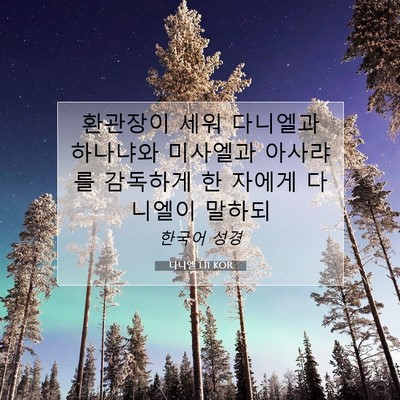 Picture 07 - 다니엘 1:11 KOR - 환관장이 세워 다니엘과 하나냐와 - Bible Verse Picture