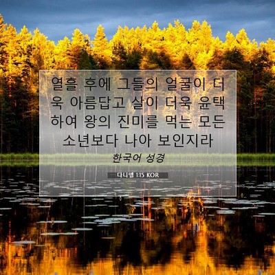 Picture 07 - 다니엘 1:15 KOR - 열흘 후에 그들의 얼굴이 더욱 - Bible Verse Picture