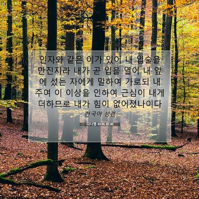 Picture 07 - 다니엘 10:16 KOR - 인자와 같은 이가 있어 내 입술을 - Bible Verse Picture