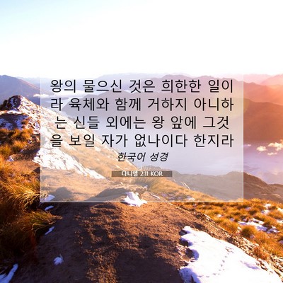 Picture 07 - 다니엘 2:11 KOR - 왕의 물으신 것은 희한한 일이라 - Bible Verse Picture