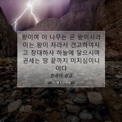 Picture 07 - 다니엘 4:22 KOR - 왕이여 이 나무는 곧 왕이시라 이는 - Bible Verse Picture