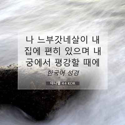 Picture 07 - 다니엘 4:4 KOR - 나 느부갓네살이 내 집에 편히 - Bible Verse Picture