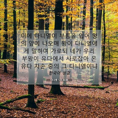 Picture 07 - 다니엘 5:13 KOR - 이에 다니엘이 부름을 입어 왕의 - Bible Verse Picture