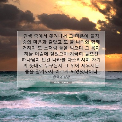 Picture 07 - 다니엘 5:21 KOR - 인생 중에서 쫓겨나서 그 마음이 - Bible Verse Picture