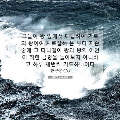 Picture 07 - 다니엘 6:13 KOR - 그들이 왕 앞에서 대답하여 가로되 - Bible Verse Picture