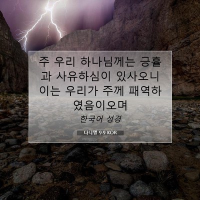 Picture 07 - 다니엘 9:9 KOR - 주 우리 하나님께는 긍휼과 - Bible Verse Picture
