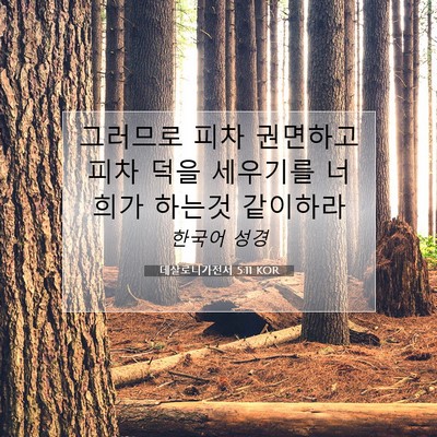 Picture 07 - 데살로니가전서 5:11 KOR - 그러므로 피차 권면하고 피차 덕을 - Bible Verse Picture