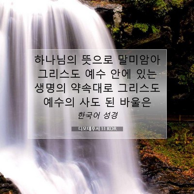 Picture 07 - 디모데후서 1:1 KOR - 하나님의 뜻으로 말미암아 그리스도 - Bible Verse Picture