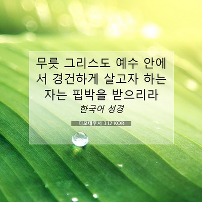 Picture 07 - 디모데후서 3:12 KOR - 무릇 그리스도 예수 안에서 경건하게 - Bible Verse Picture