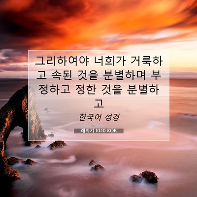 Picture 07 - 레위기 10:10 KOR - 그리하여야 너희가 거룩하고 속된 - Bible Verse Picture