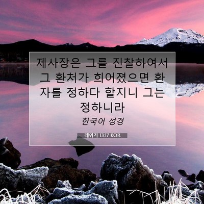 Picture 07 - 레위기 13:17 KOR - 제사장은 그를 진찰하여서 그 환처가 - Bible Verse Picture
