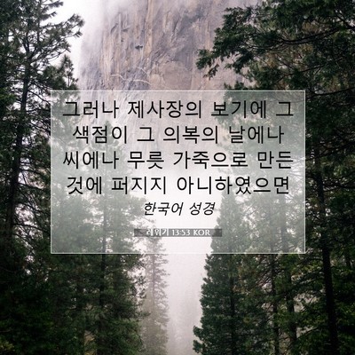 Picture 07 - 레위기 13:53 KOR - 그러나 제사장의 보기에 그 색점이 - Bible Verse Picture