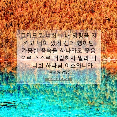 Picture 07 - 레위기 18:30 KOR - 그러므로 너희는 내 명령을 지키고 - Bible Verse Picture