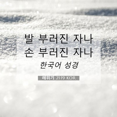 Picture 07 - 레위기 21:19 KOR - 발 부러진 자나 손 부러진 - Bible Verse Picture