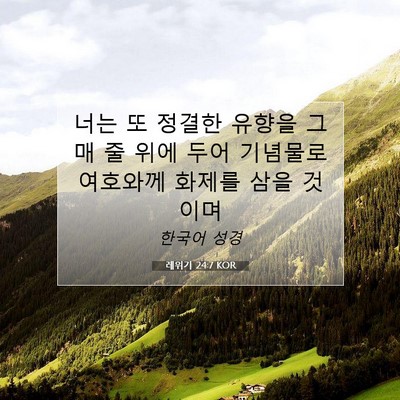 Picture 07 - 레위기 24:7 KOR - 너는 또 정결한 유향을 그 매 줄 위에 - Bible Verse Picture