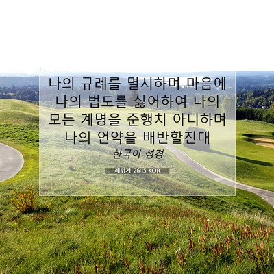 Picture 07 - 레위기 26:15 KOR - 나의 규례를 멸시하며 마음에 나의 - Bible Verse Picture