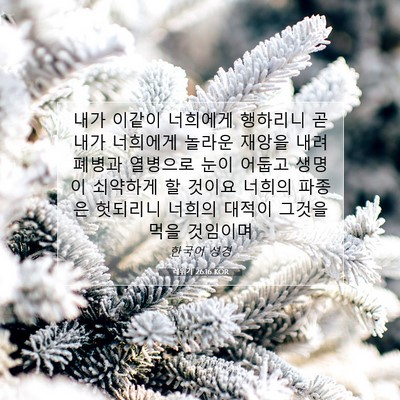 Picture 07 - 레위기 26:16 KOR - 내가 이같이 너희에게 행하리니 곧 - Bible Verse Picture